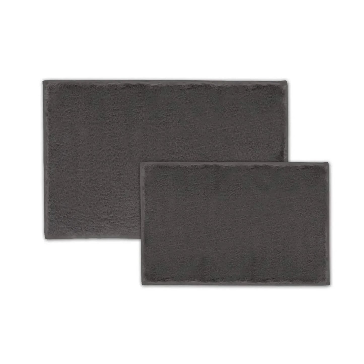 2-teiliges Set: Bibb Home 2-teiliges Badematten-Set aus Kunstfellplüsch