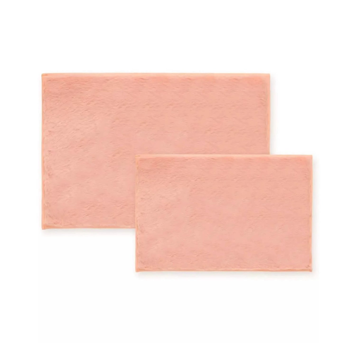 2-teiliges Set: Bibb Home 2-teiliges Badematten-Set aus Kunstfellplüsch