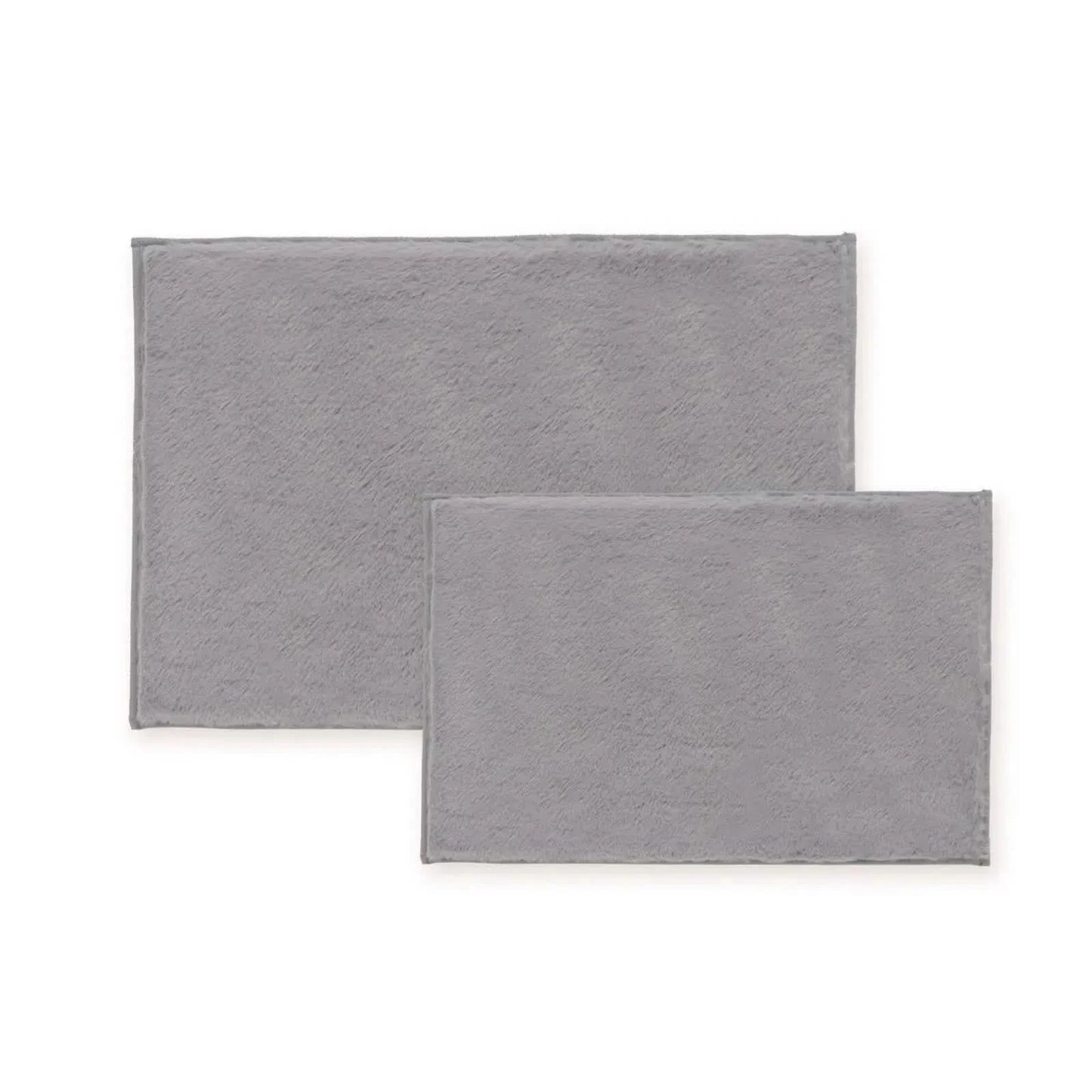 2-teiliges Set: Bibb Home 2-teiliges Badematten-Set aus Kunstfellplüsch