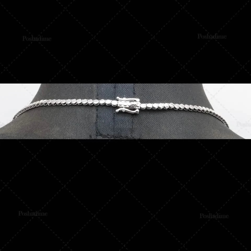 4.3 Karat zertifiziertes rundes Labor-Diamant-Tennis-Collier 18 Zoll aus 14 Karat Massivweißgold
