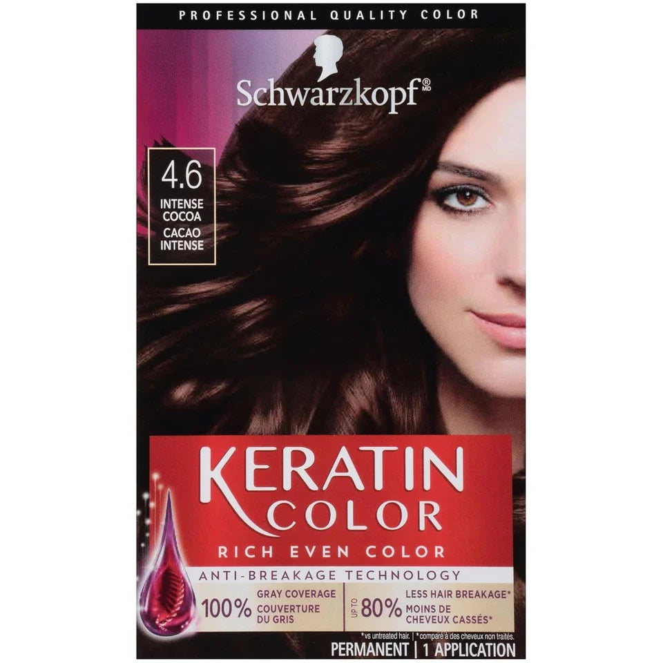 Keratinreiche, gleichmäßige Haarfarbe