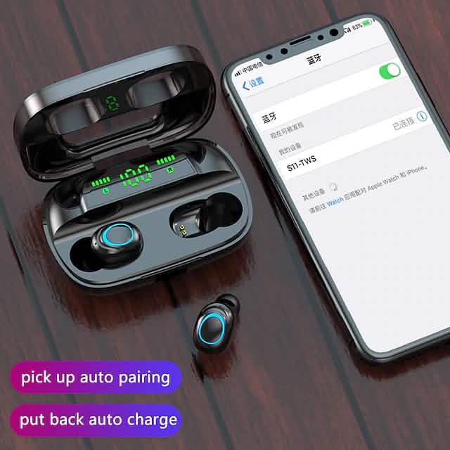 S11 True Wireless Kopfhörer TWS Ohrhörer Bluetooth 4.0 Stereo Dual-Treiber mit Mikrofon