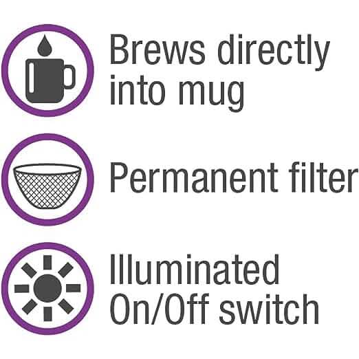 Salton platzsparende 1-Tassen-Kaffeemaschine – Schwarz