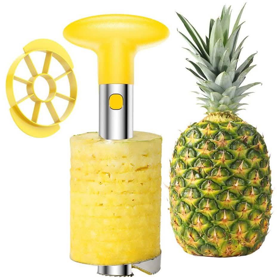 SameTech Easy Kitchen Tool Edelstahl Frucht-Ananasschäler Entkerner Schneider