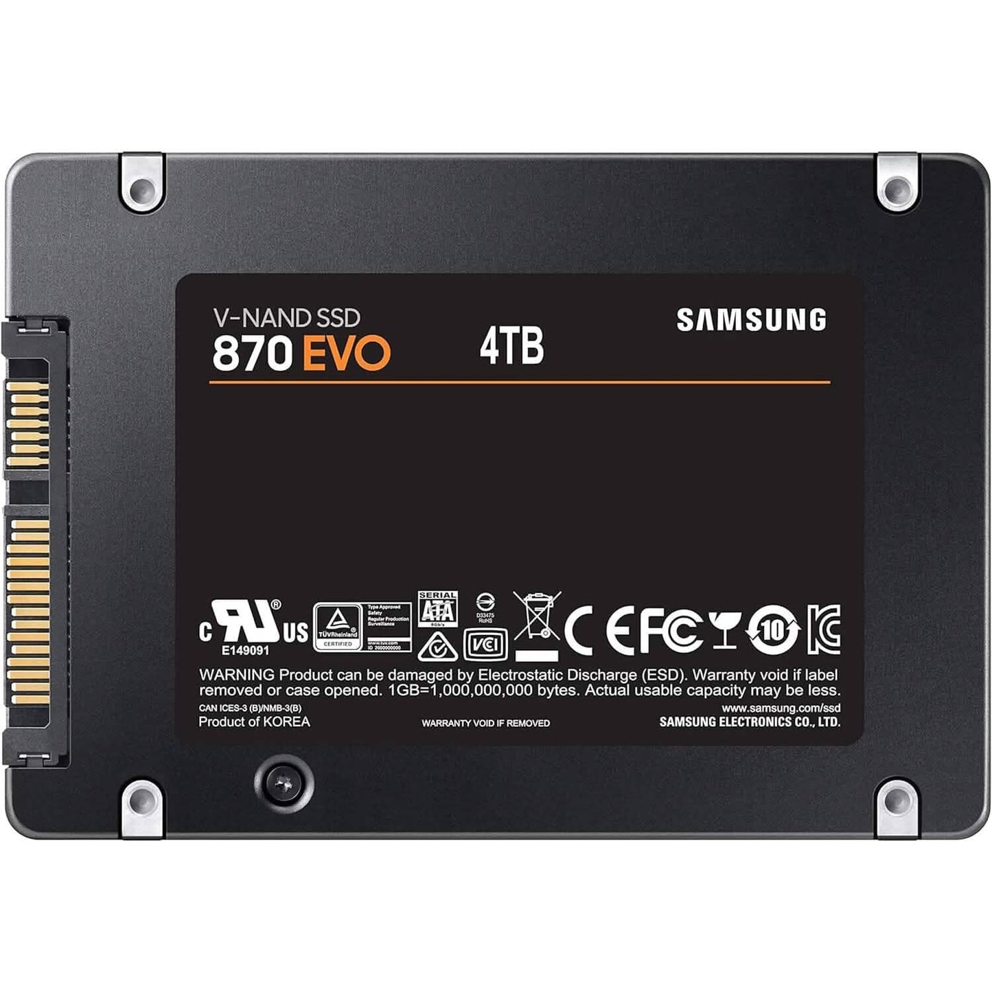 Samsung 870 EVO 4TB 2,5 Zoll SATA III interne SSD (MZ-77E4T0B/AM) (erneuert)