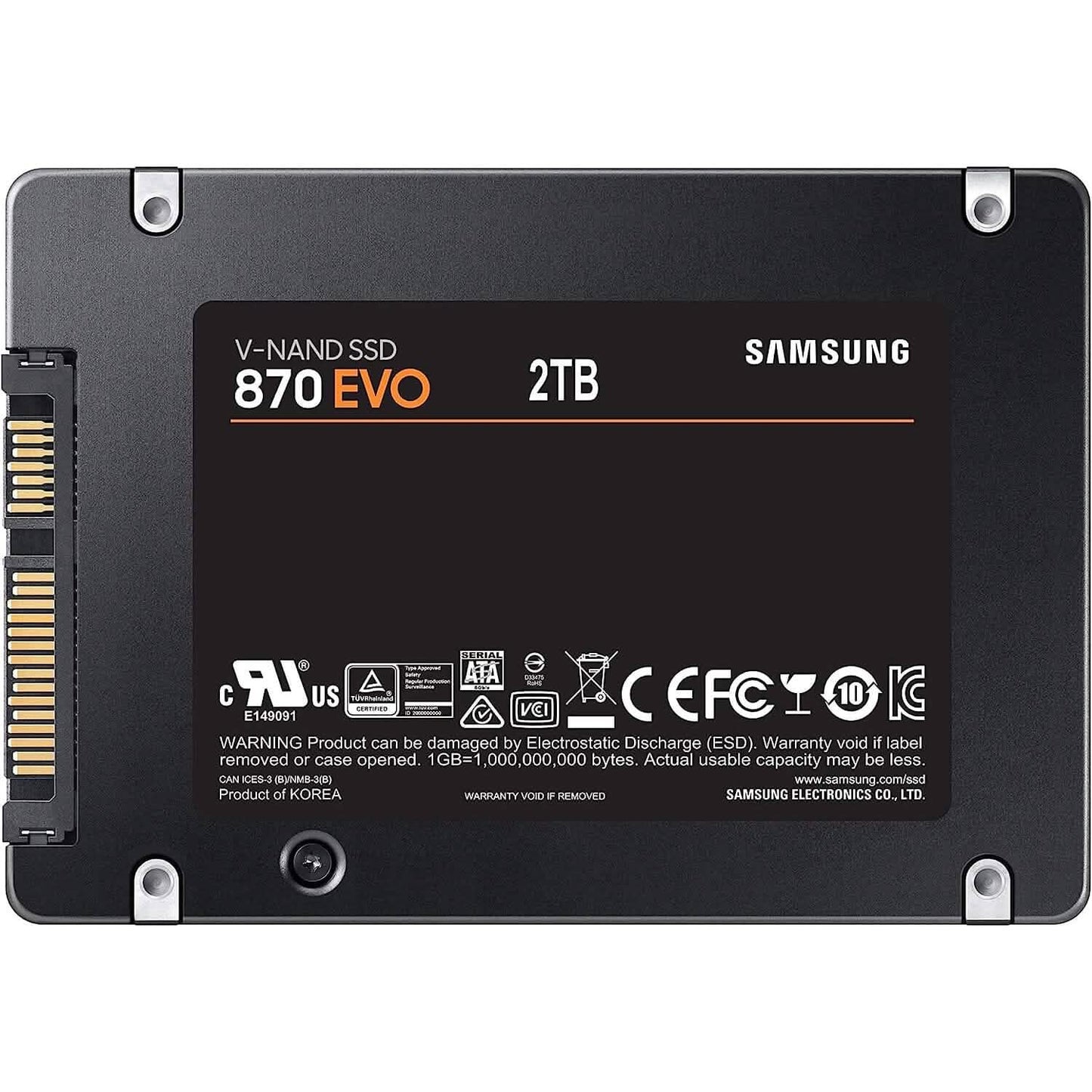 Samsung Electronics 870 EVO 2TB 2,5 Zoll SATA III Interne SSD (MZ-77E2T0B/AM) (Generalüberholt)
