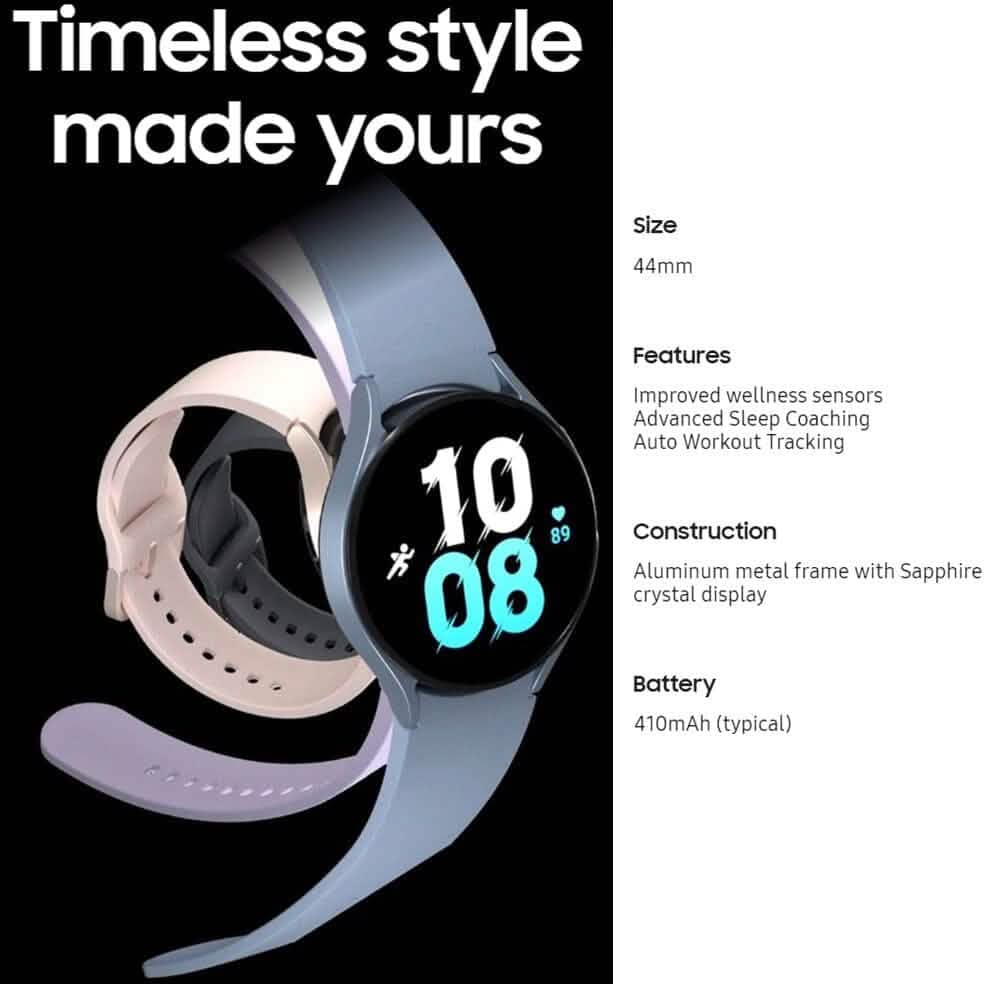 Samsung Galaxy Watch 5 (44mm, WIFI + 4G LTE) 1,4" Super AMOLED Smartwatch (Generalüberholt)