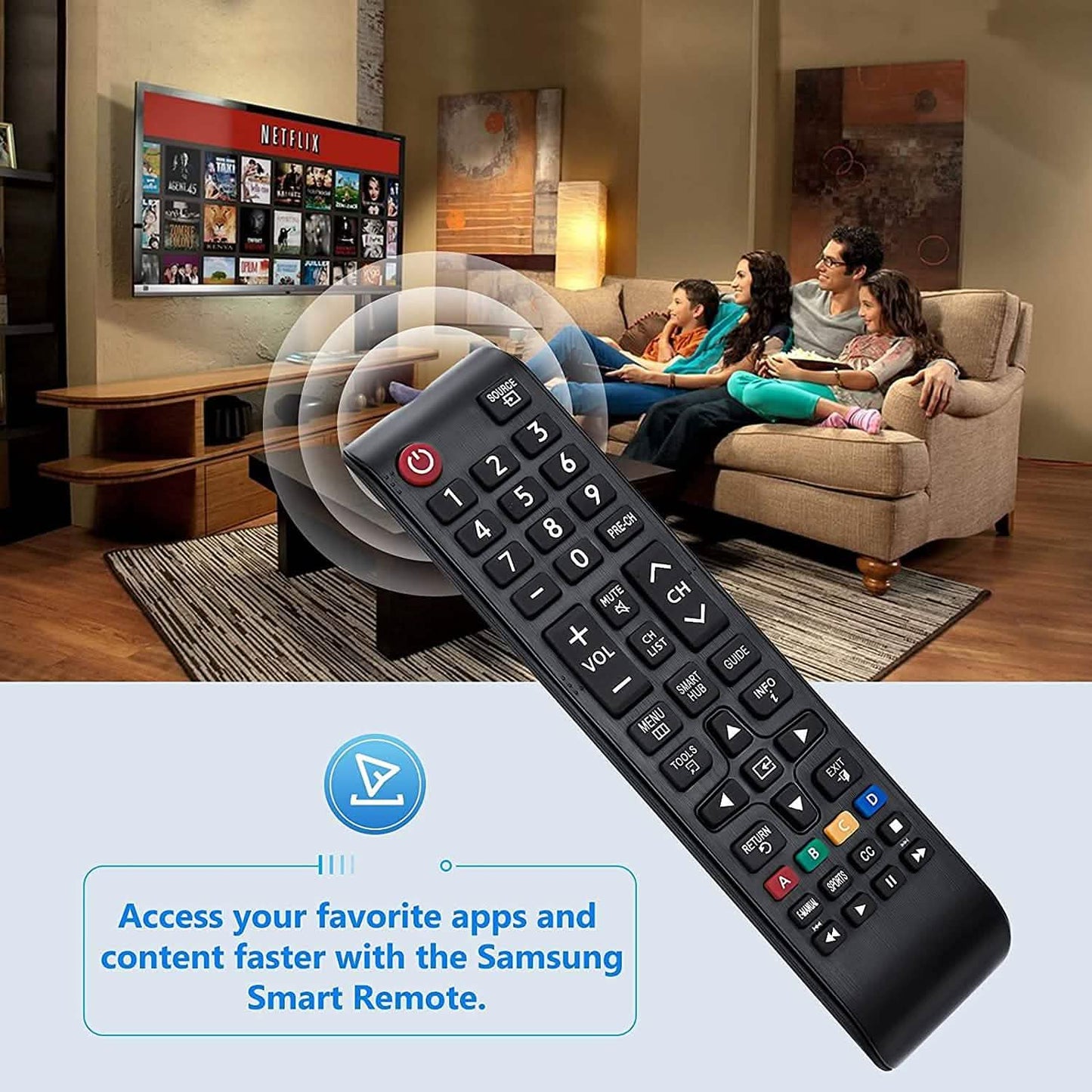 Samsung TV-Fernbedienung für alle Samsung LCD LED HDTV 3D Smart TV-Modelle