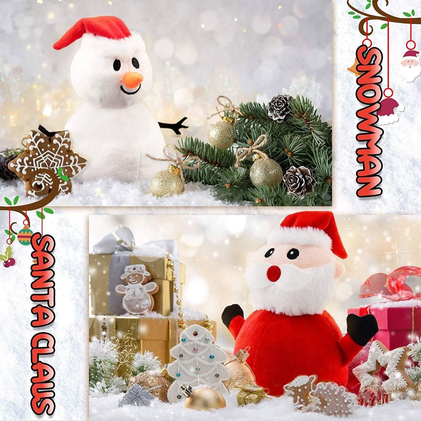Weihnachtsmann Plüsch Schneemann Spielzeug Doppelseitiger Weihnachtsmann Kindergeschenk