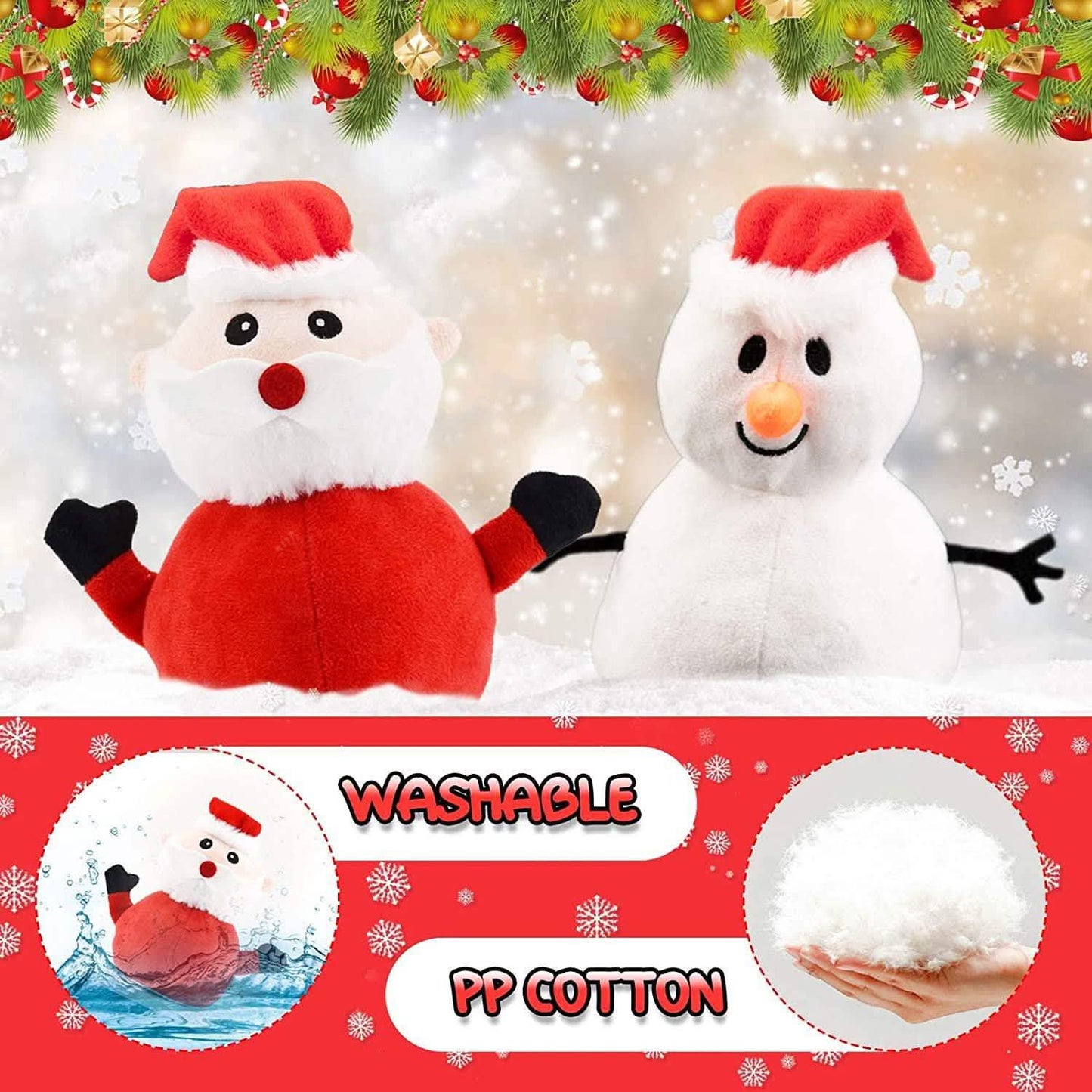 Weihnachtsmann Plüsch Schneemann Spielzeug Doppelseitiger Weihnachtsmann Kindergeschenk