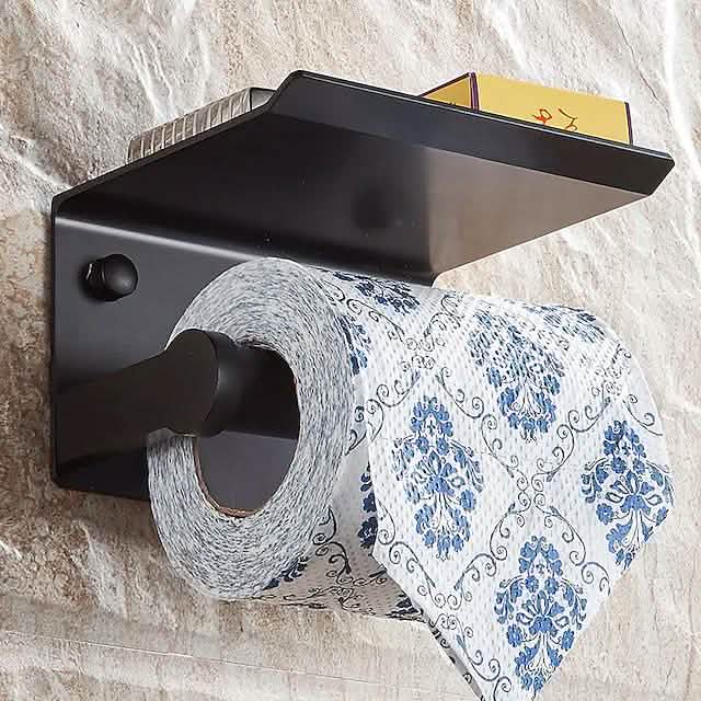 Selbstklebender Toilettenpapierhalter mit Ablage