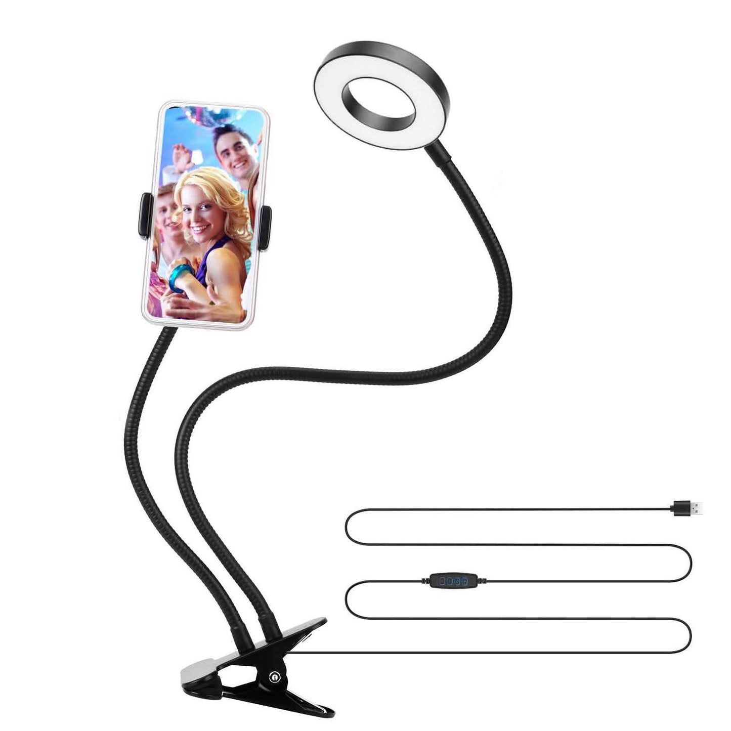 Selfie-Ring mit Handyhalterung