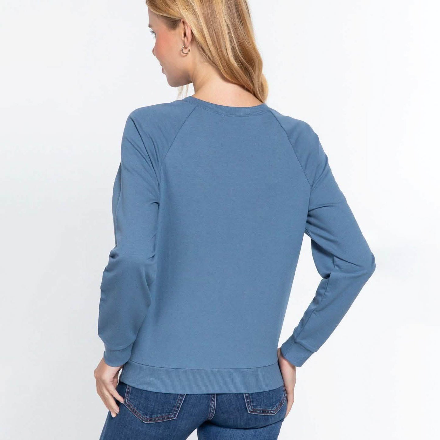 Pailletten French Terry Pullover-Oberteil