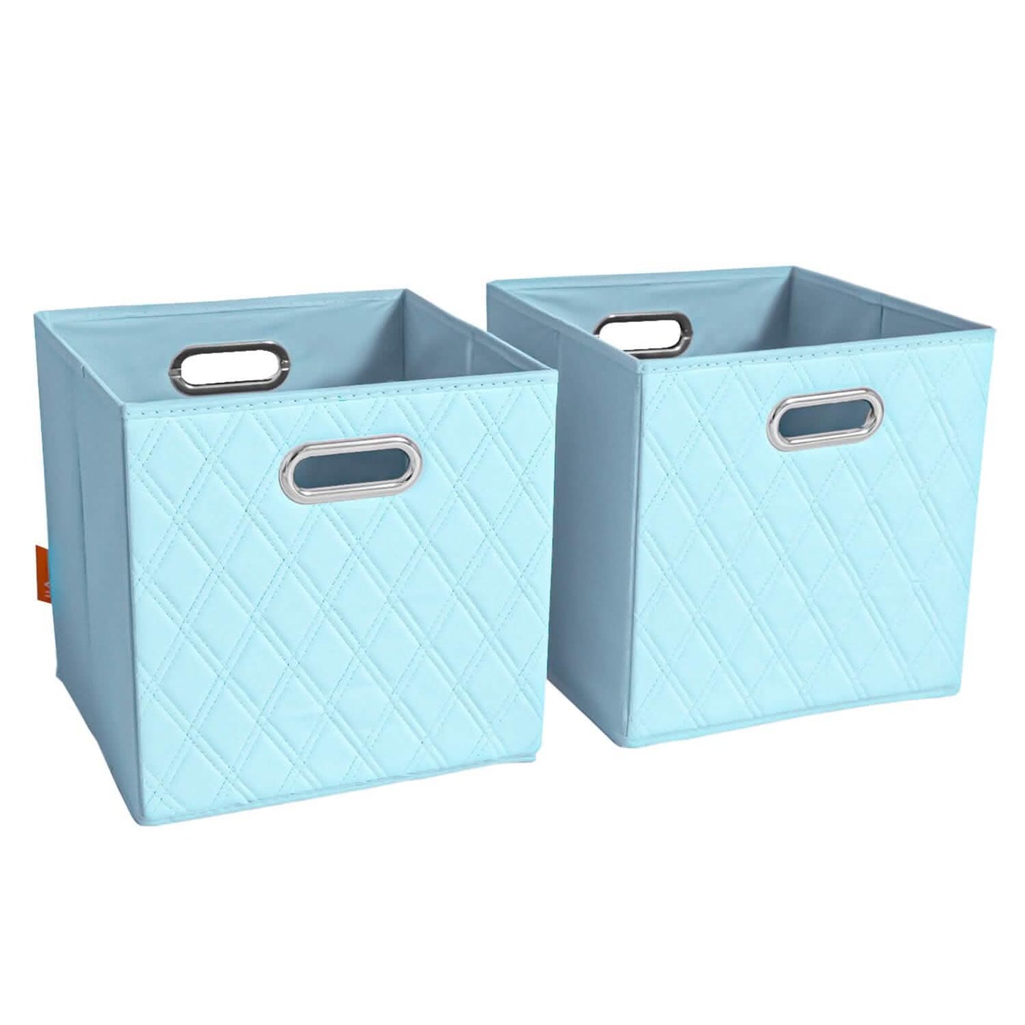 2er-Set: 28–33 cm faltbare Aufbewahrungsboxen aus Kunstleder mit Rautenmuster