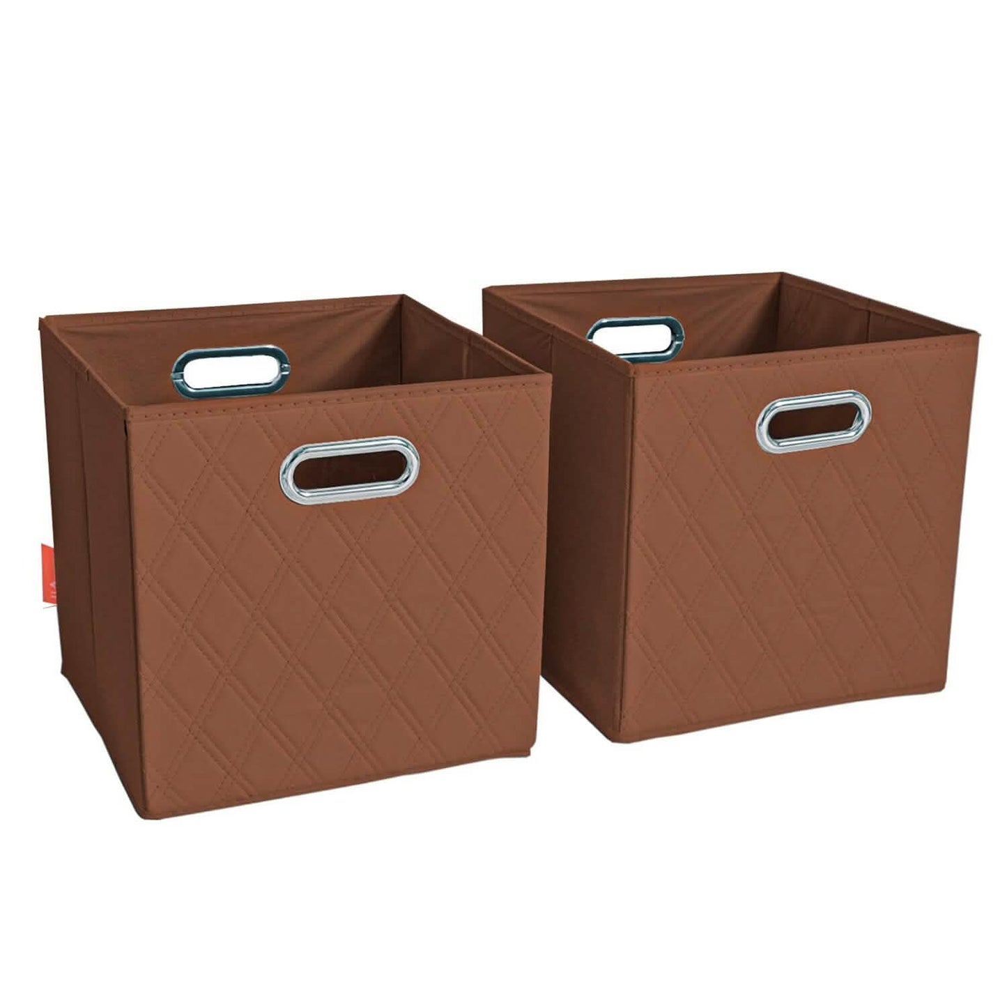 2er-Set: 28–33 cm faltbare Aufbewahrungsboxen aus Kunstleder mit Rautenmuster