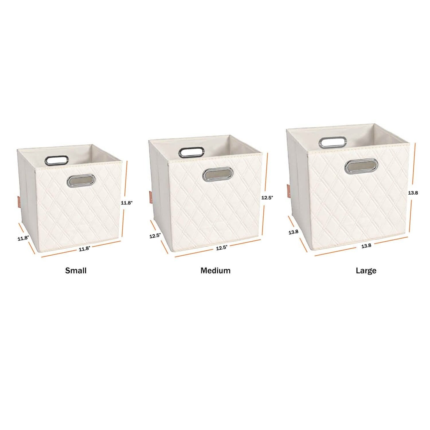 2er-Set: 28–33 cm faltbare Aufbewahrungsboxen aus Kunstleder mit Rautenmuster