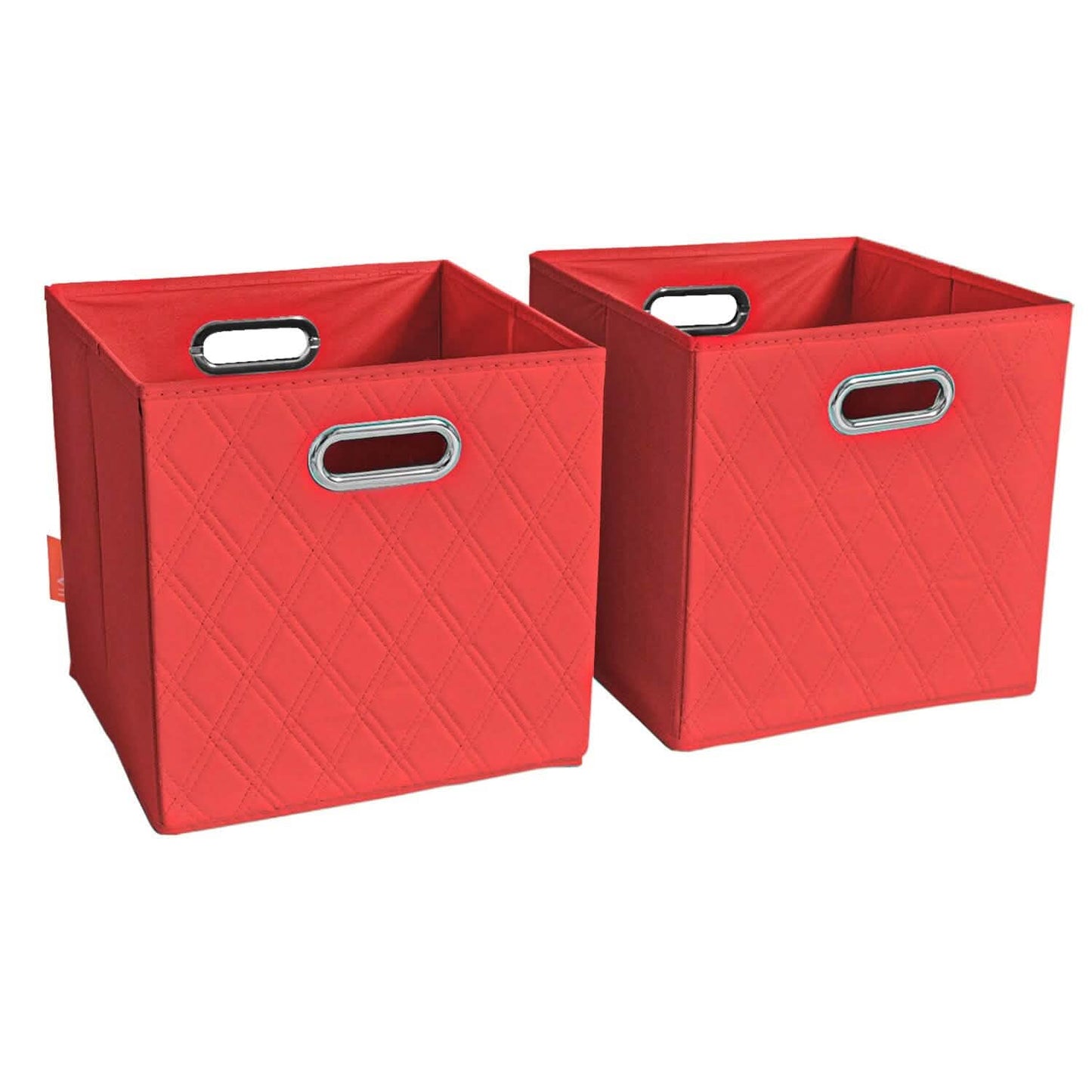 2er-Set: 28–33 cm faltbare Aufbewahrungsboxen aus Kunstleder mit Rautenmuster