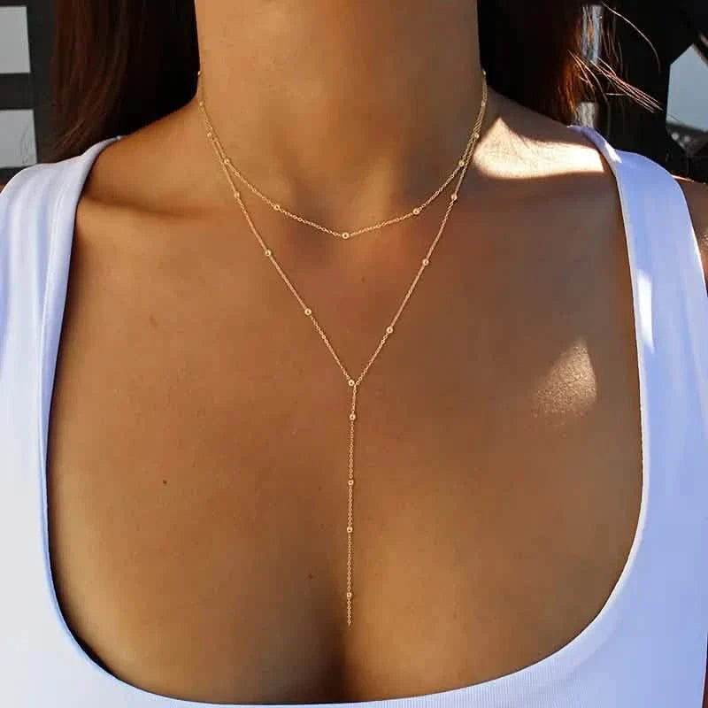 Sexy Eisenkette im Tribal-Stil mit baumelndem Quastenanhänger