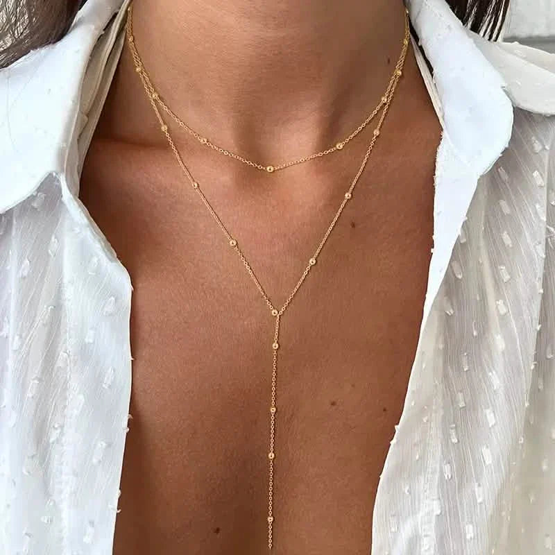 Sexy Eisenkette im Tribal-Stil mit baumelndem Quastenanhänger