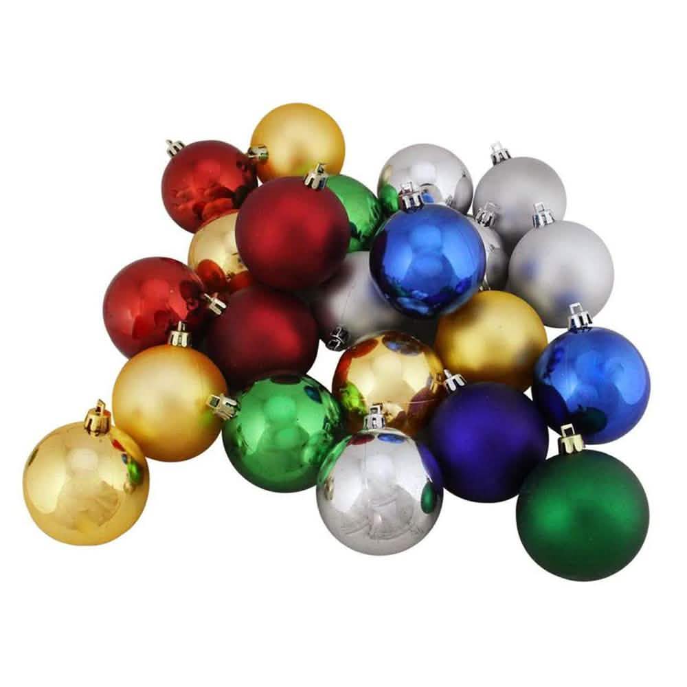 Bruchfeste, traditionelle, mehrfarbige, glänzende und matte Weihnachtskugeln