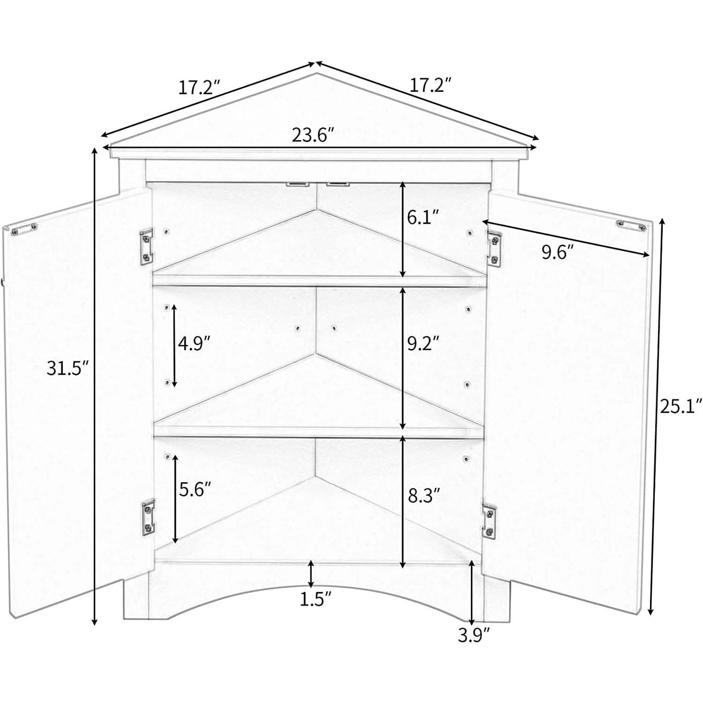Regaleckschrank Dreieck Eckschrank