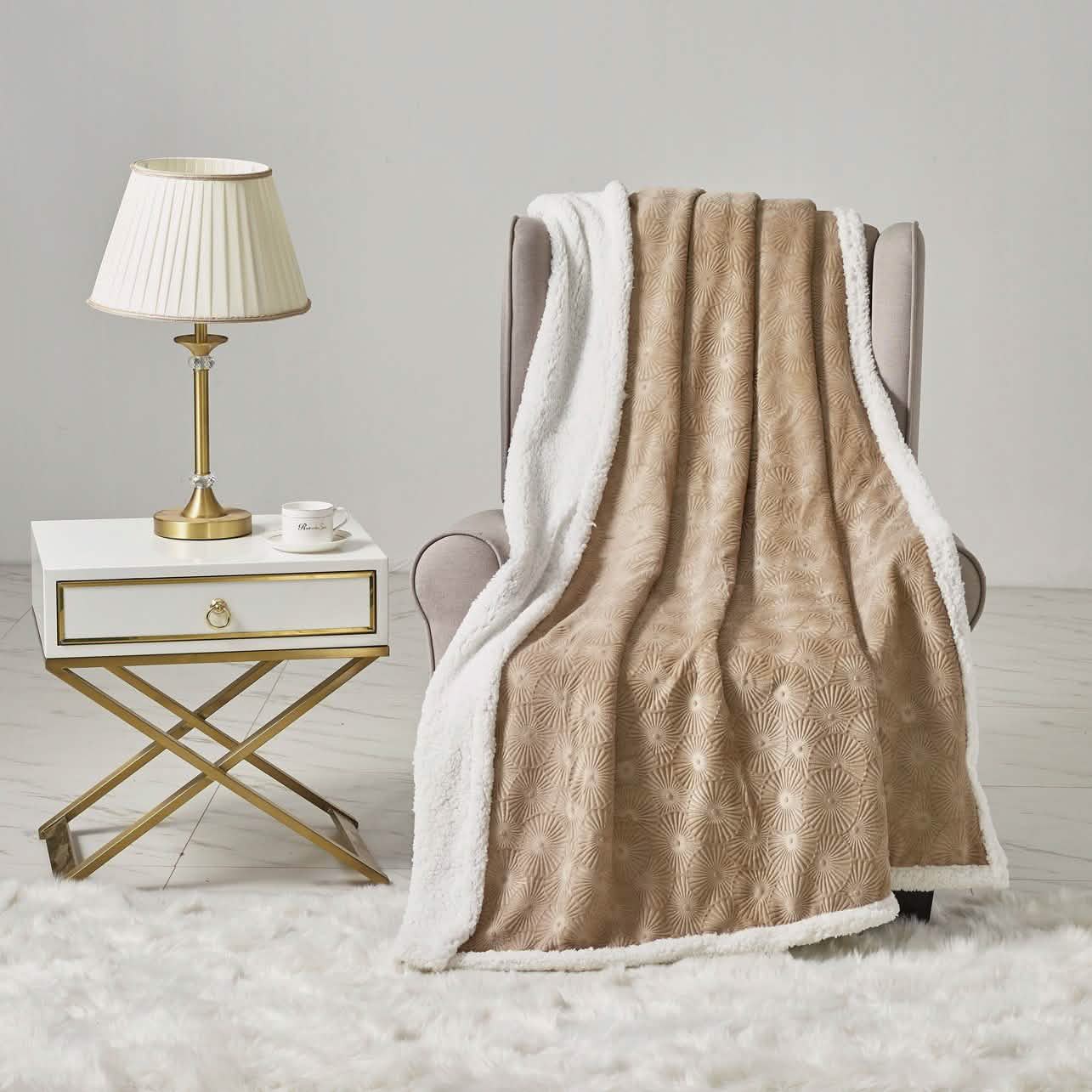 Sheradian Geprägte Fleece/Sherpa Wendecke