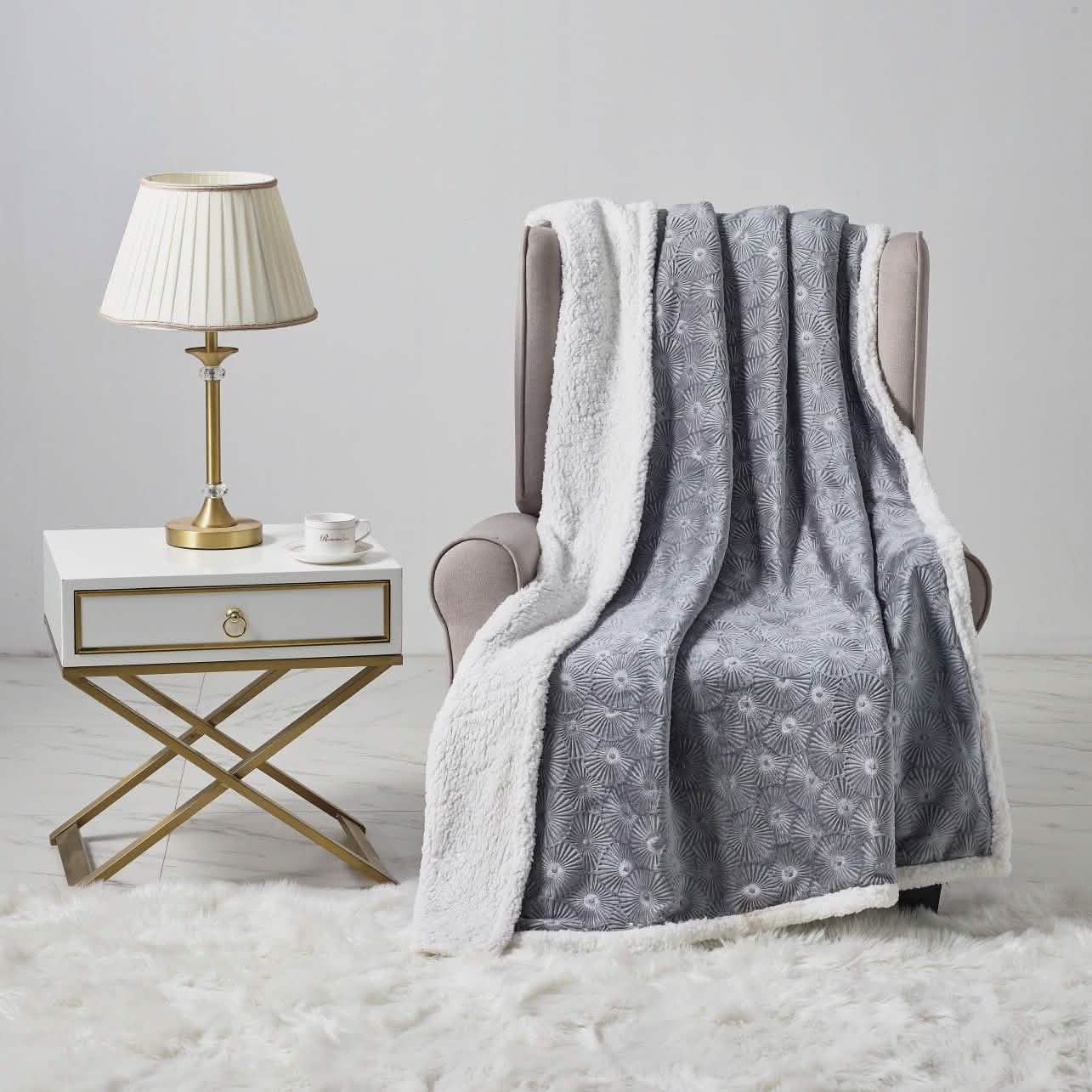 Sheradian Geprägte Fleece/Sherpa Wendecke