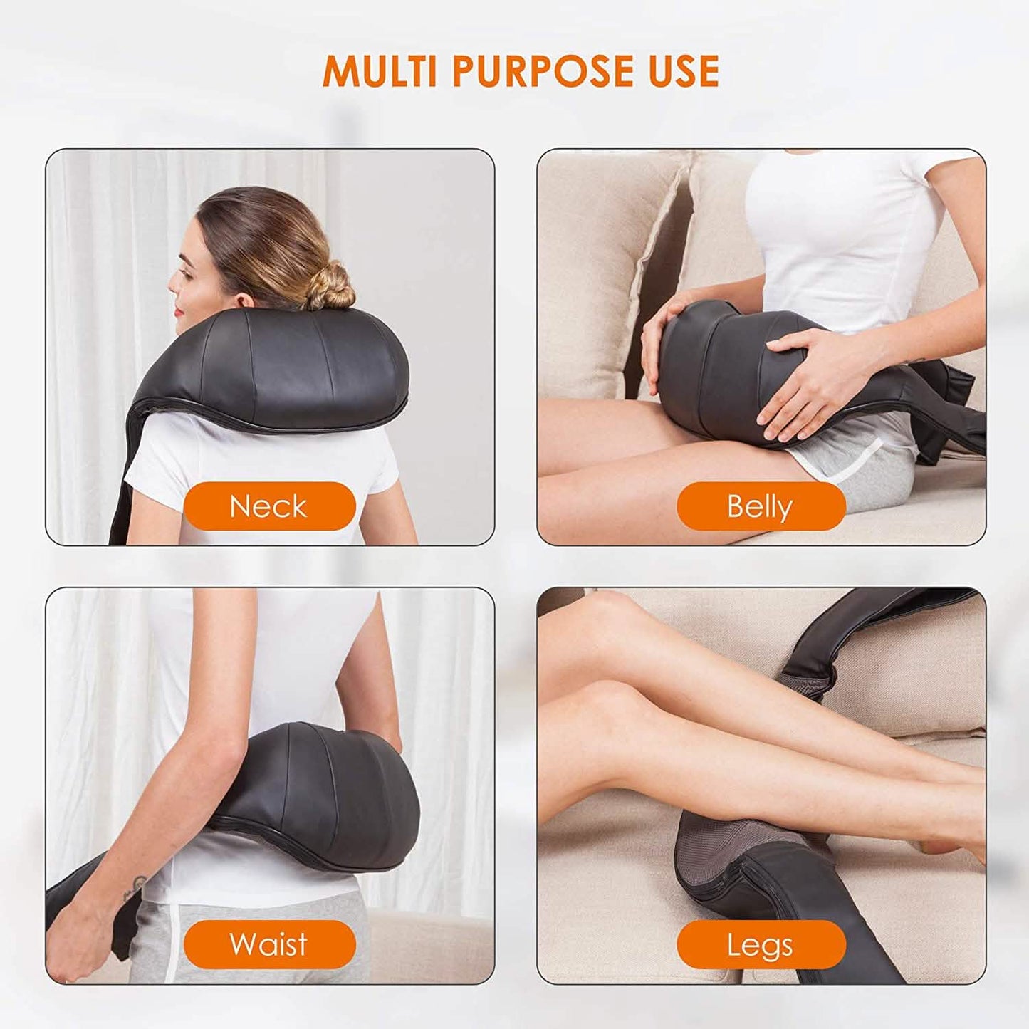 Shiatsu Nacken- und Schultermassagegerät – 4D Rückenmassagegerät mit Heizfunktion