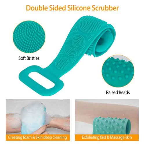 Rückenbürste aus Silikon für die Dusche, für Peeling und Schaumbildung