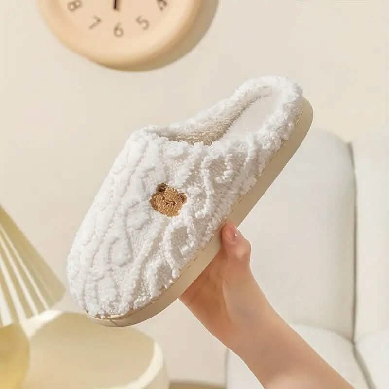 Slipper mit weicher Sohle, flach, rutschfest, warm
