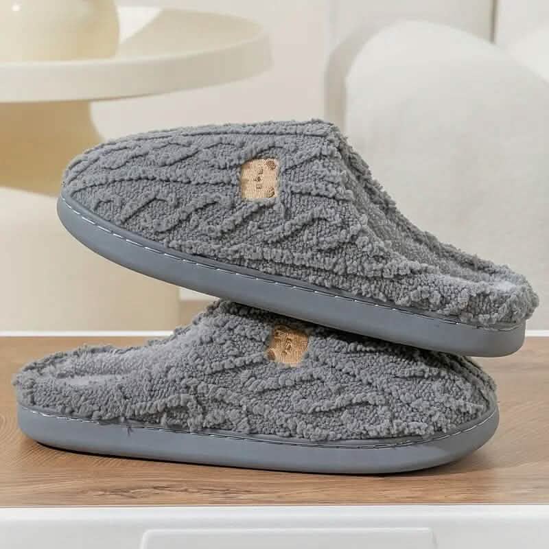 Slipper mit weicher Sohle, flach, rutschfest, warm