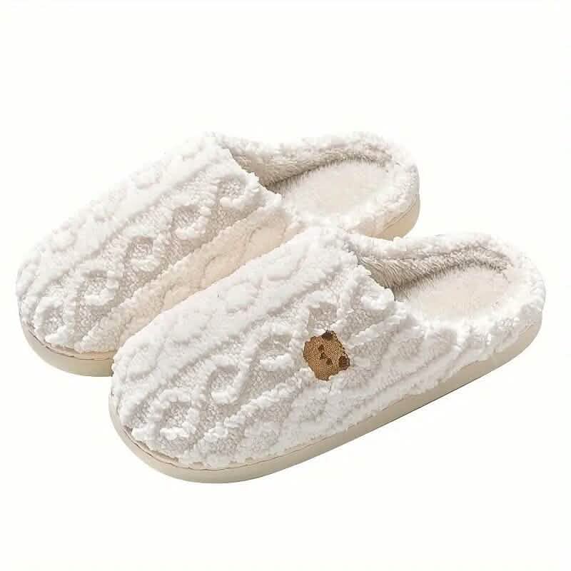 Slipper mit weicher Sohle, flach, rutschfest, warm