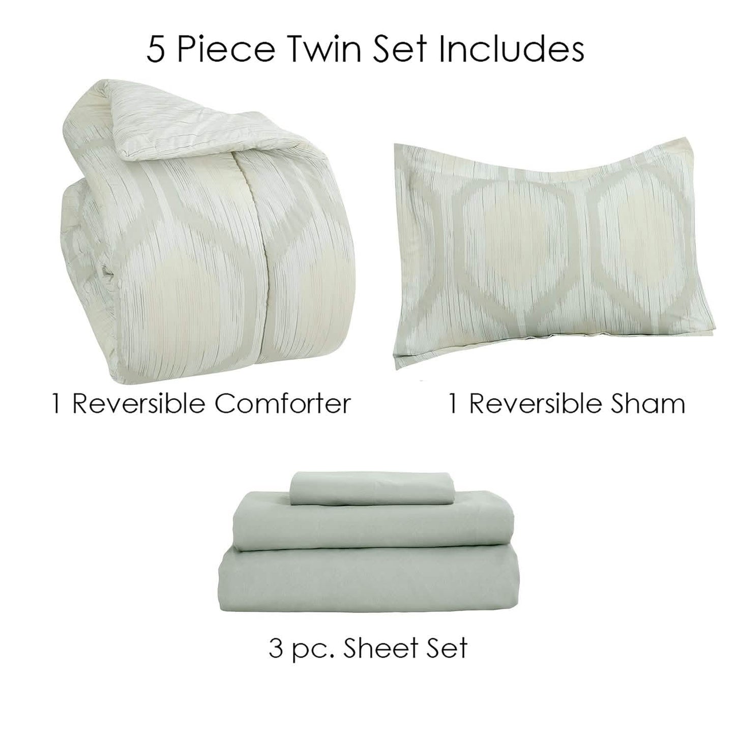 Sloane Street Hexagon Strié Stripe Wendebettwäsche-Set