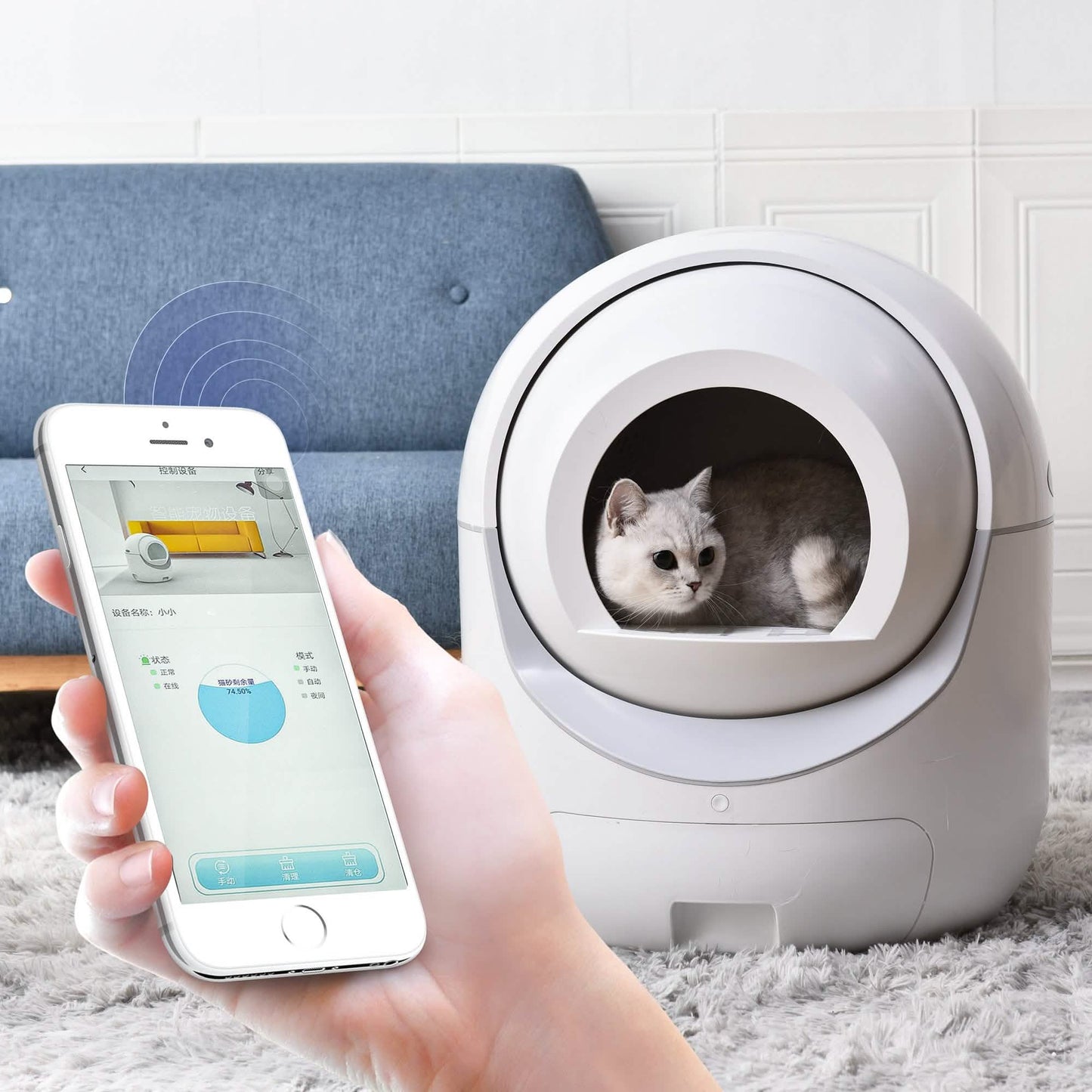 Intelligente automatische Katzentoilette, selbstreinigende Katzentoilette für mehrere Katzen