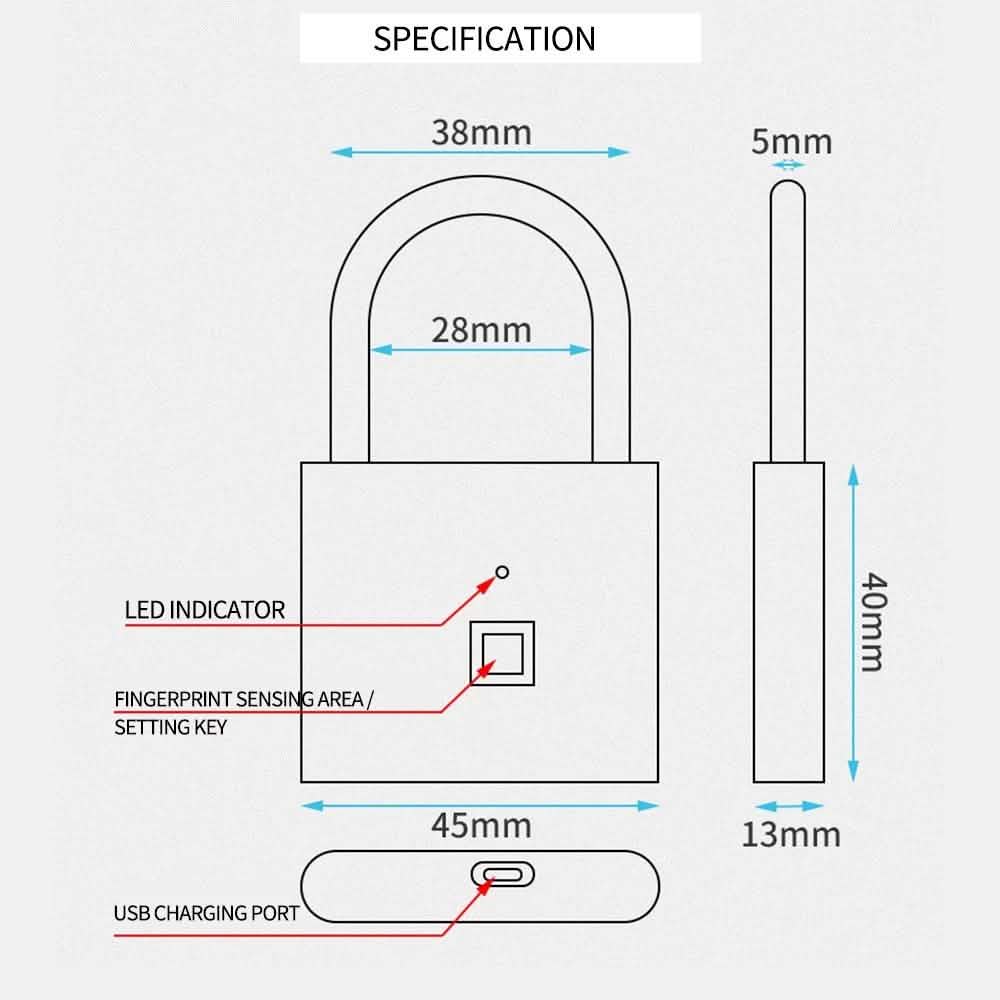 Smart Fingerprint Kleiner Schrank Schlafsaal Anti-Diebstahl-Schloss