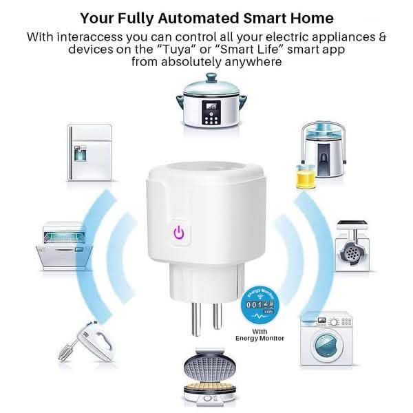 Intelligente Steckdose WLAN Steckdose Stromüberwachung Zeitschaltfunktion Tuya SmartLife APP-Steuerung Funktioniert mit Alexa Google Assistant