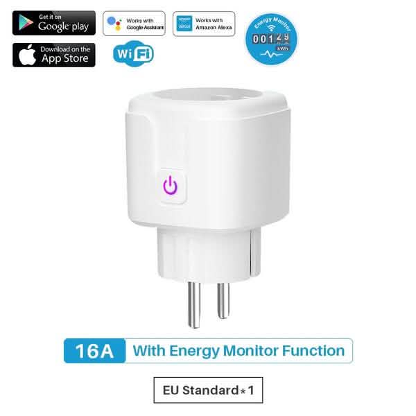 Intelligente Steckdose WLAN Steckdose Stromüberwachung Zeitschaltfunktion Tuya SmartLife APP-Steuerung Funktioniert mit Alexa Google Assistant