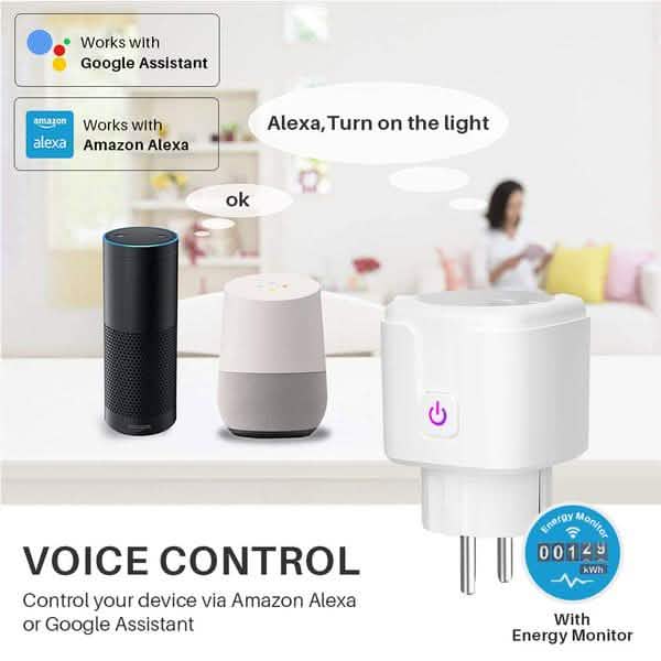 Intelligente Steckdose WLAN Steckdose Stromüberwachung Zeitschaltfunktion Tuya SmartLife APP-Steuerung Funktioniert mit Alexa Google Assistant