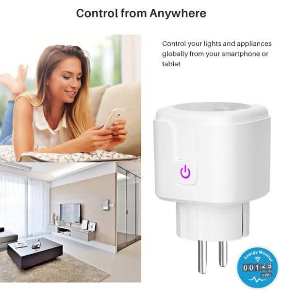 Intelligente Steckdose WLAN Steckdose Stromüberwachung Zeitschaltfunktion Tuya SmartLife APP-Steuerung Funktioniert mit Alexa Google Assistant