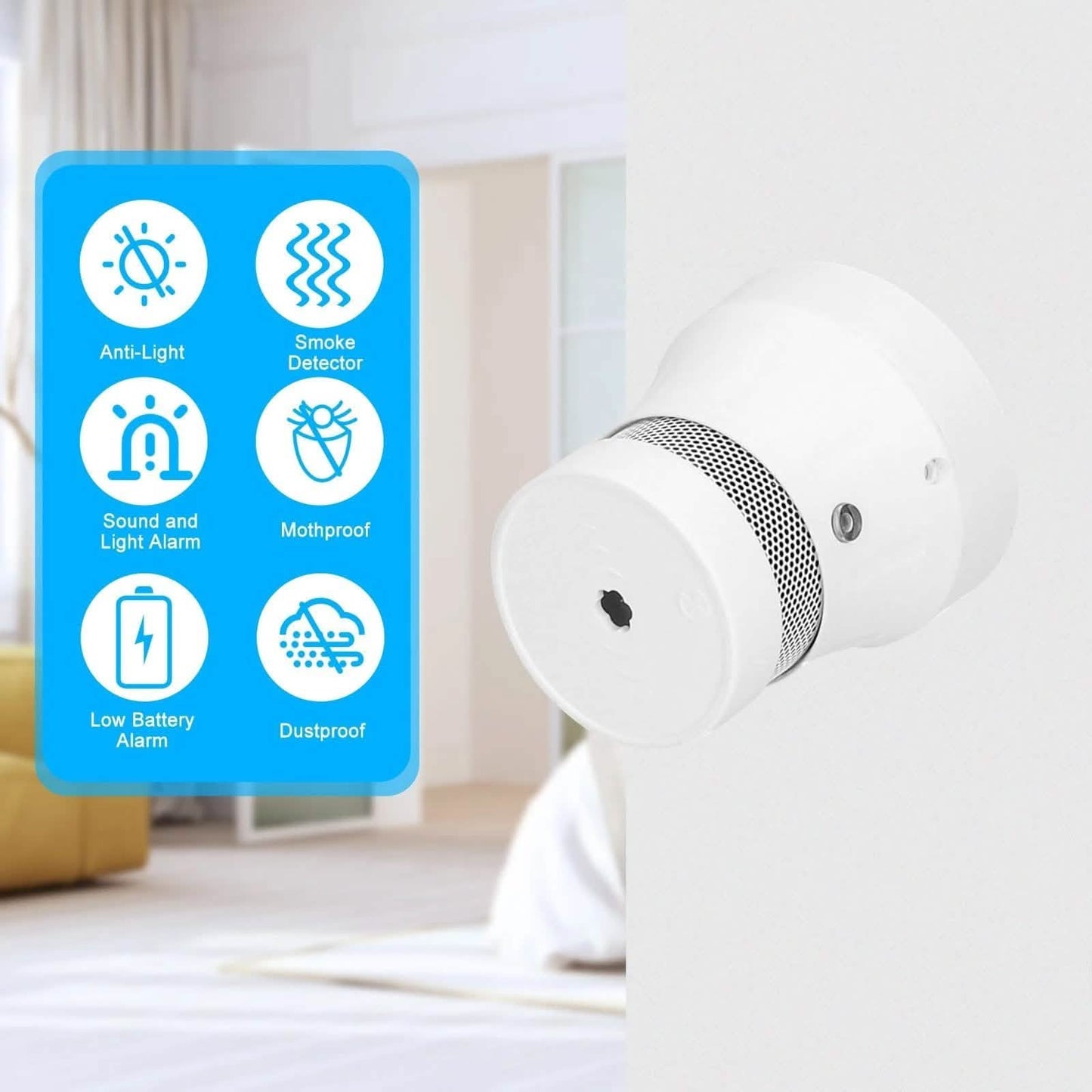 Intelligenter WLAN-Rauchmelder mit Fotoelektrik, Standalone