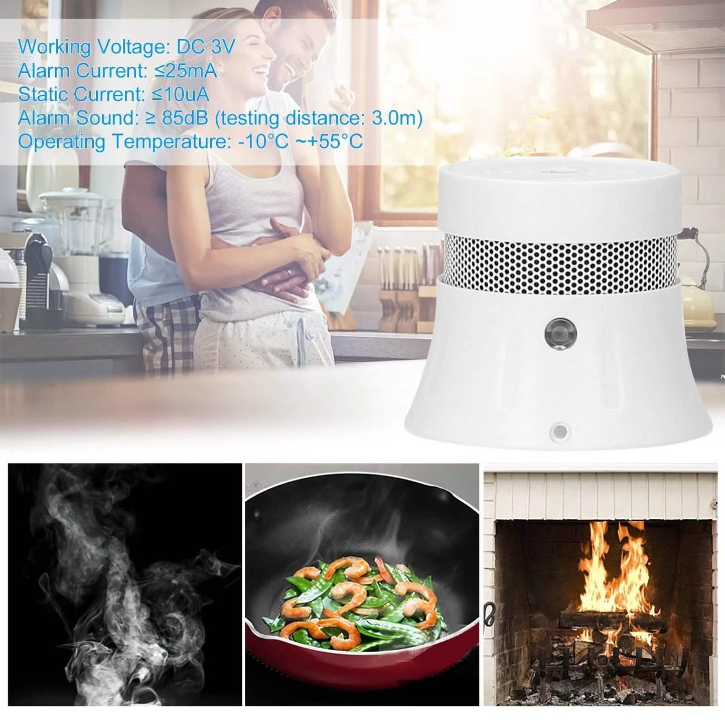 Intelligenter WLAN-Rauchmelder mit Fotoelektrik, Standalone