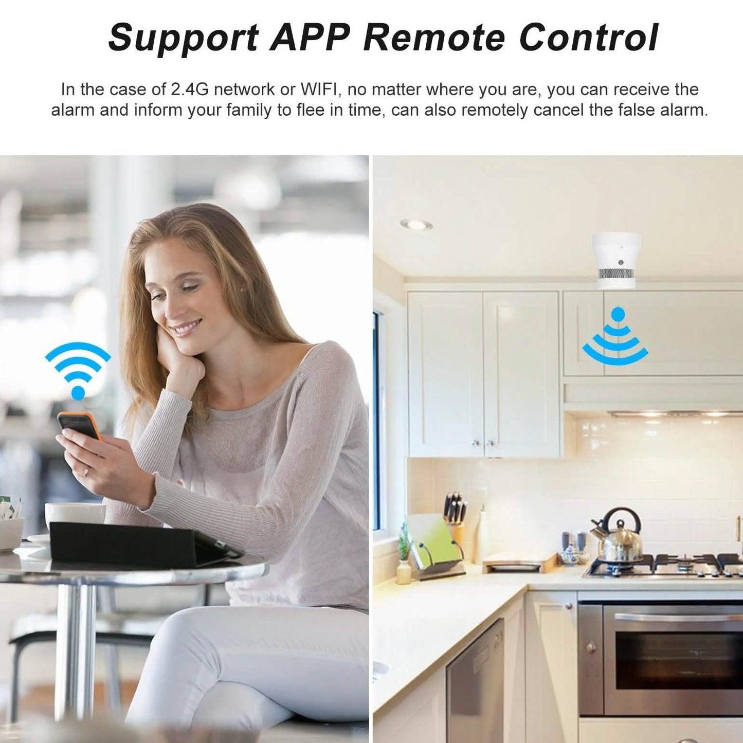 Intelligenter WLAN-Rauchmelder mit Fotoelektrik, Standalone