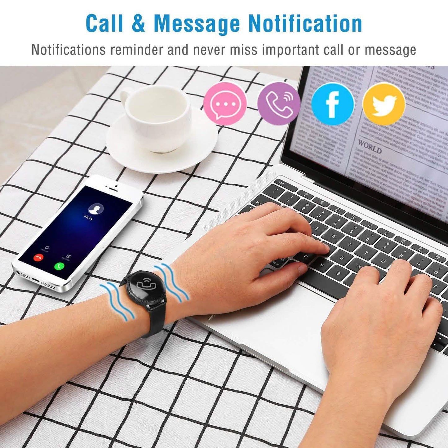 Smartwatch Fitness Tracker 1,08" Touchscreen