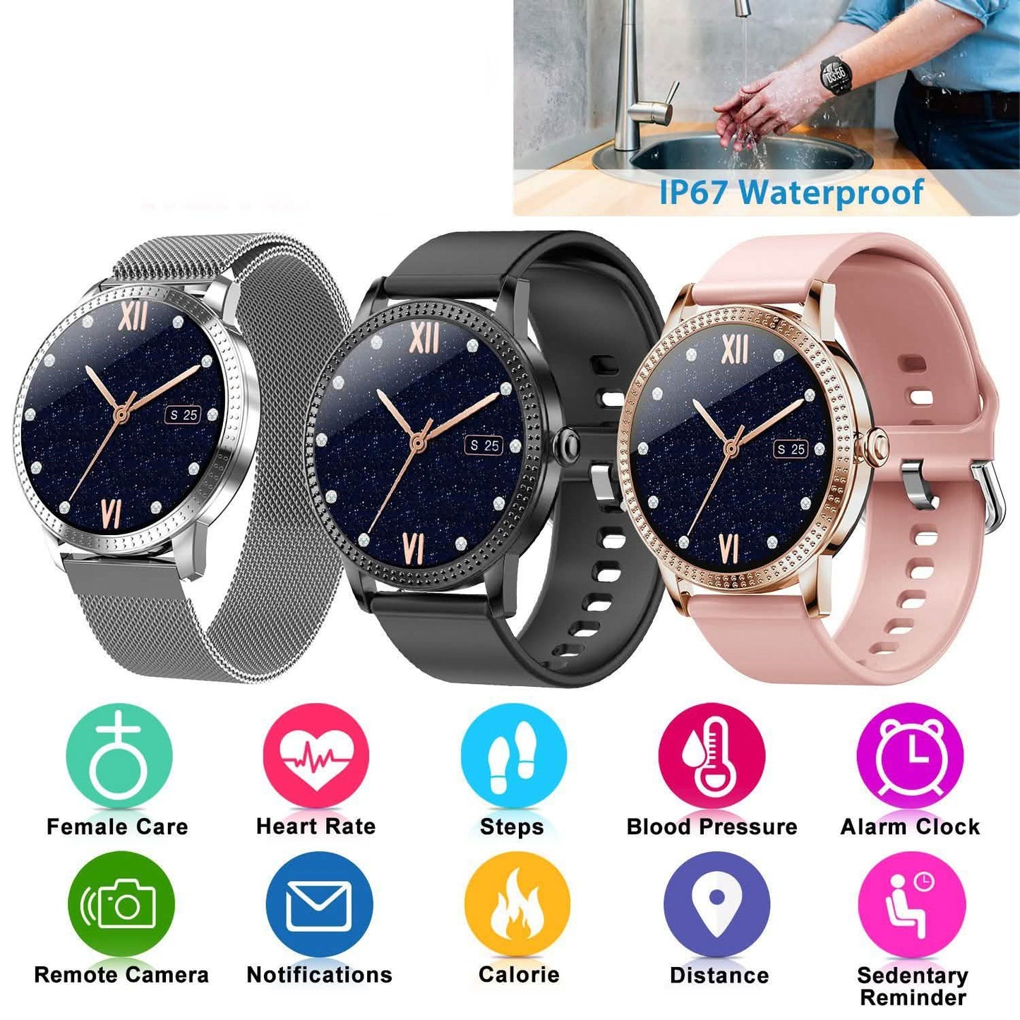 Smartwatch Fitness Tracker 1,08" Touchscreen