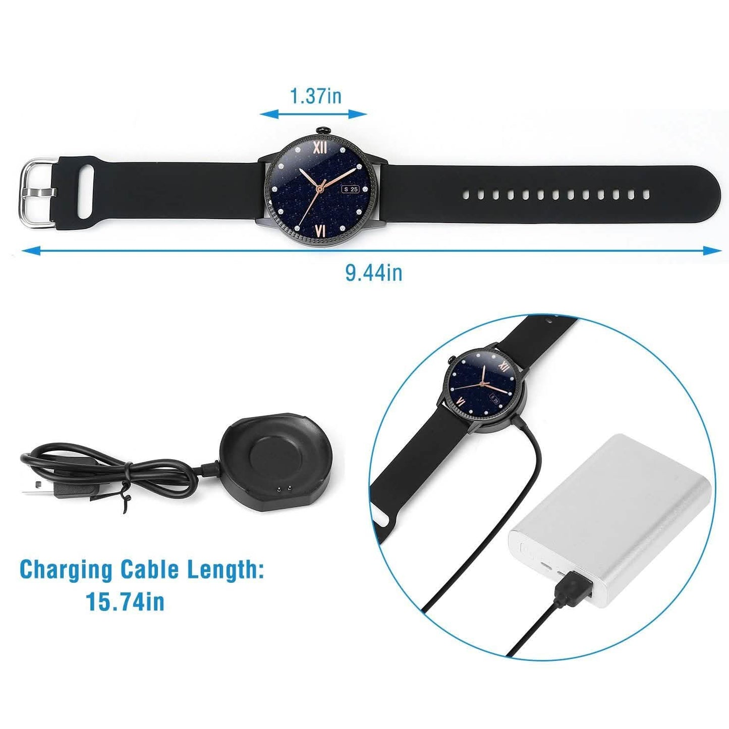 Smartwatch Fitness Tracker 1,08" Touchscreen