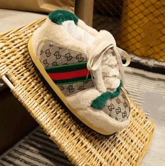 Sneaker-Hausschuhe, inspiriert von Gucci, Unisex für Erwachsene und Kinder