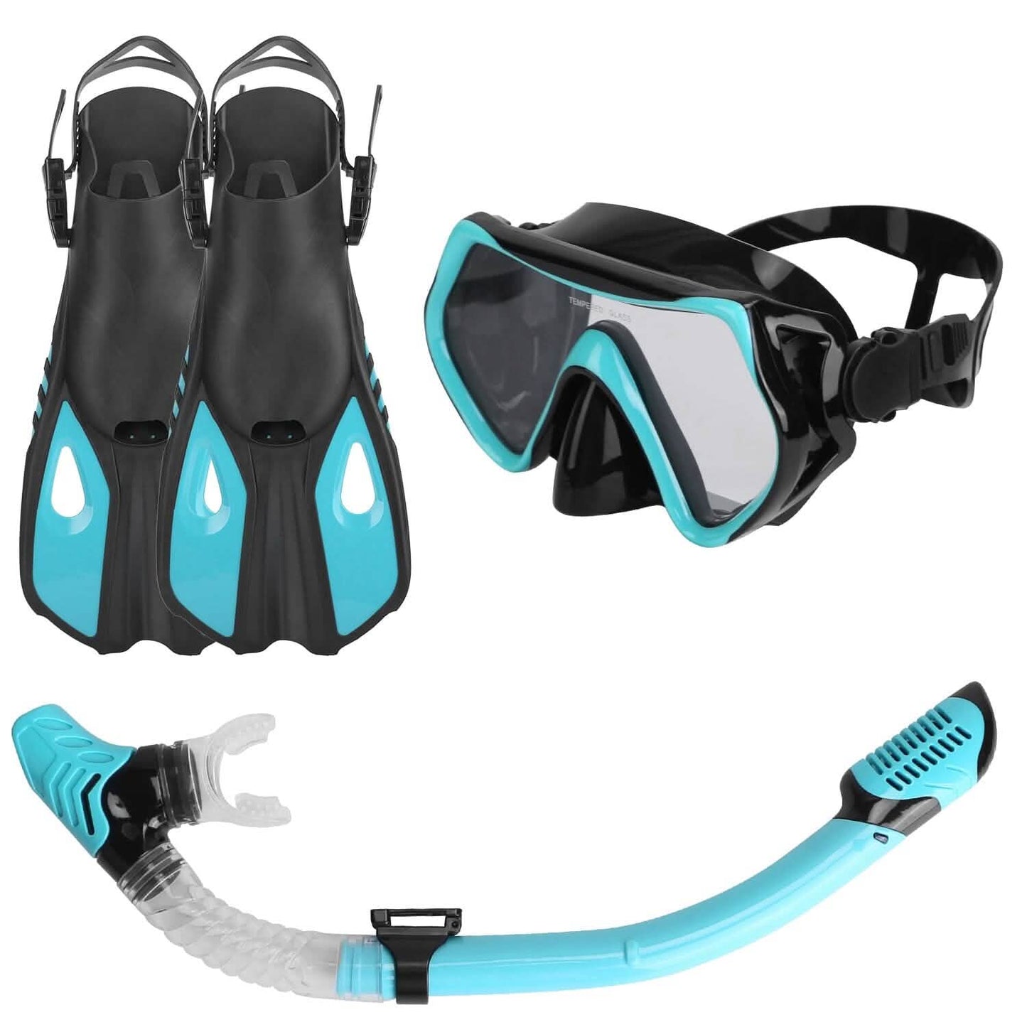 Schnorchelset Maske Flossen mit verstellbaren Schwimmflossen