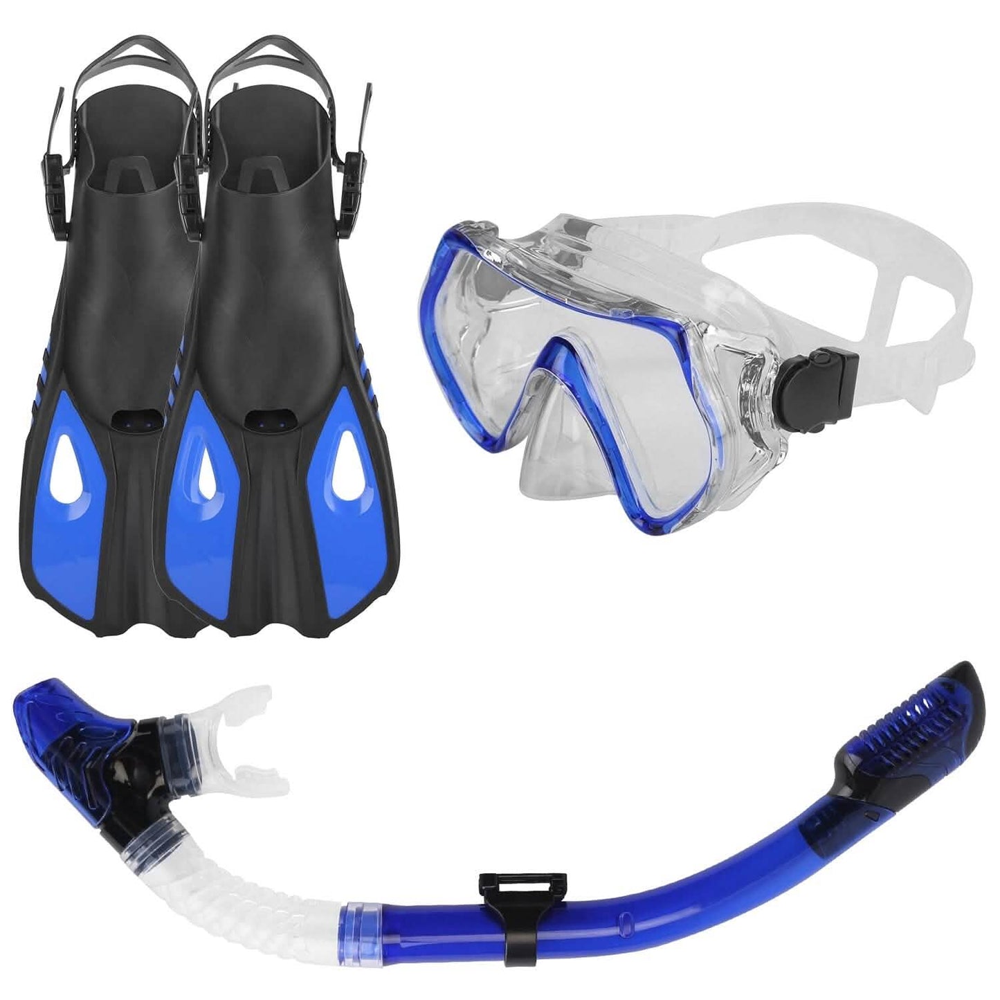 Schnorchelset Maske Flossen mit verstellbaren Schwimmflossen