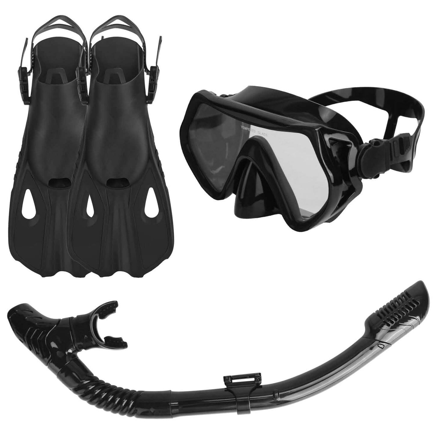 Schnorchelset Maske Flossen mit verstellbaren Schwimmflossen