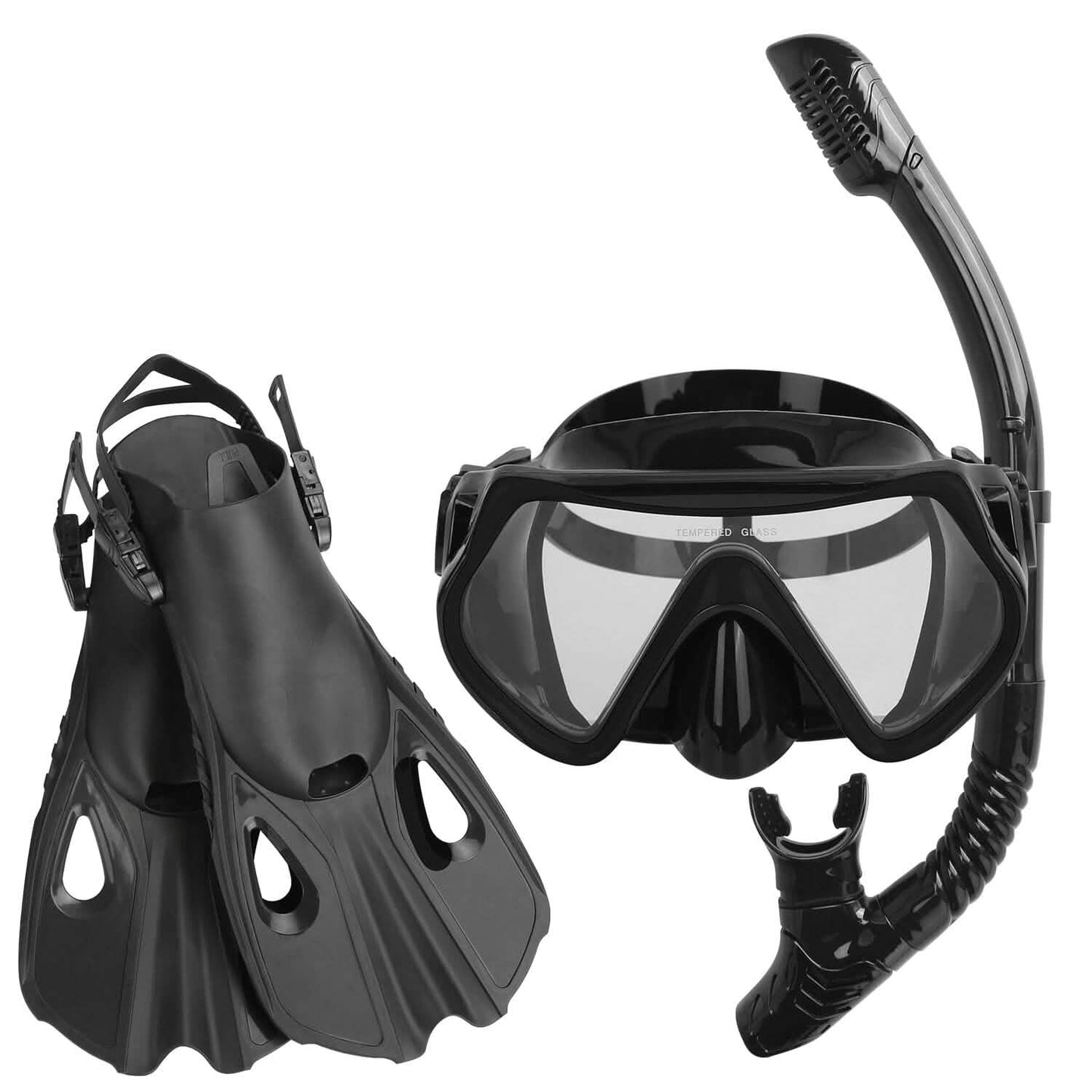 Schnorchelset Maske Flossen mit verstellbaren Schwimmflossen
